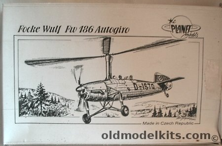 Planet Models 1/72 Focke Wulf FW-186 Autogyro, 092 plastic model kit